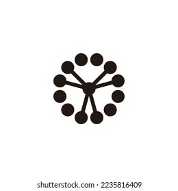 Letter Y molecules, circles geometric symbol simple logo vector