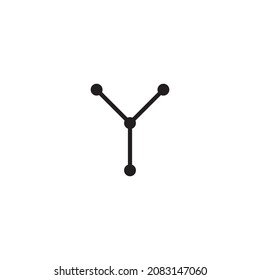 letter Y molecules simple symbol logo vector