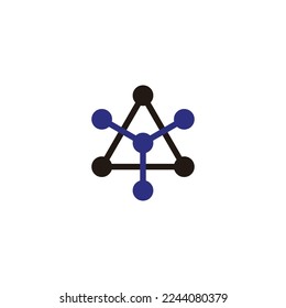 Letter Y molecules, triangle geometric symbol simple logo vector