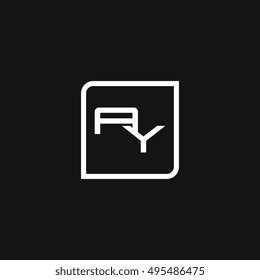 The letter A and Y Monogram With Frame Square. Logo Design Template white
