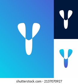 Letter Y monogram Initial logo, flat simple initial Y logo vector for business, brand Identity, personal logo