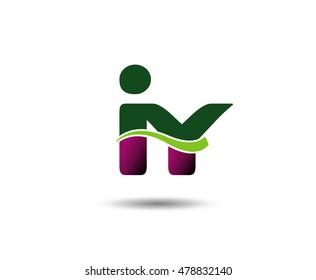 Letter i and Y monogram logo
