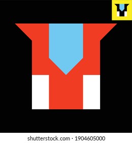 Letter Y monogram logo design in Bauhaus art style. Vector logo in Eps 8.