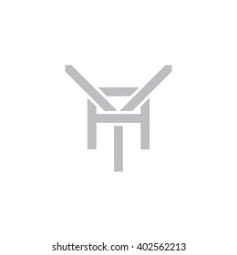 letter Y and A monogram logo gray
