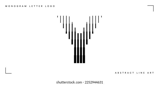 Letter Y Monogram Logo Icon Geometric Vertical Stripe Lines