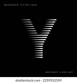 Letra y abstracto líneas modernas arte monograma logotipo