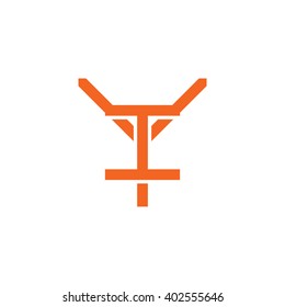 letter Y and I monogram logo orange