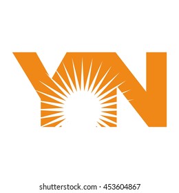 letter Y and N logo vector.