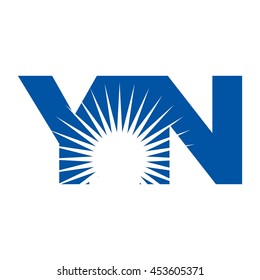 letter Y and N logo vector.