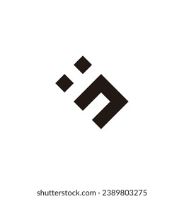 Letter y and n square geometric symbol simple logo vector