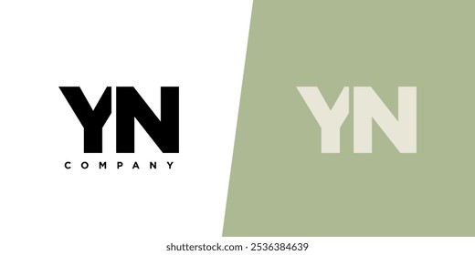 Letter Y and N, YN logo design template. Minimal monogram initial based logotype.