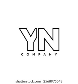 Letter Y and N, YN logo design template. Minimal monogram initial based logotype.