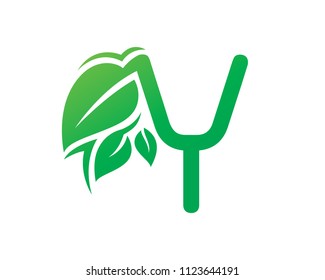 Letter Y Nature Logo Design Template