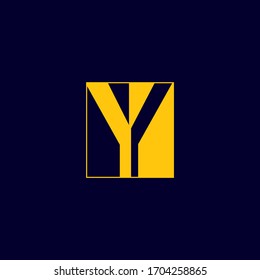 Y-Leerraum-Wohnung, einfaches, ikonisches Logo, Symboldesign - Vektorillustration