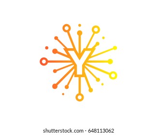 Letter Y Network Share Icon Logo Design Element