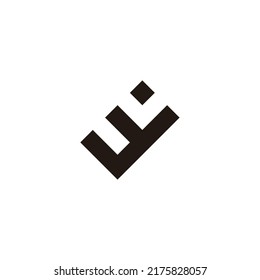 Letter y number 3 square geometric symbol simple logo vector