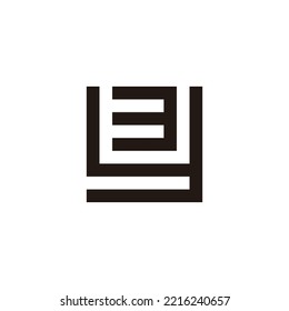 Letter y number 3, square geometric symbol simple logo vector