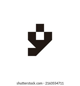 Buchstabe y und Nummer 9 quadratisches geometrisches Symbol, einfaches Logo, Vektorgrafik