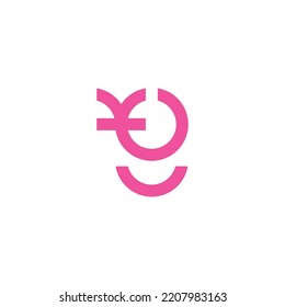 letter y o smile happy cute logo vector 