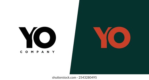 Letter Y and O, YO logo design template. Minimal monogram initial based logotype.