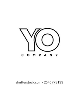 Letter Y and O, YO logo design template. Minimal monogram initial based logotype.