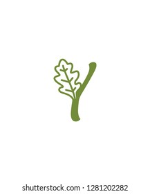 Letter Y With Oak Leaf Logo Icon 001