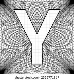 Letra Y sobre fondo abstracto en forma cuadrada. Simple y elegante