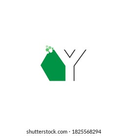 Letter Y on hexagon icon design concept