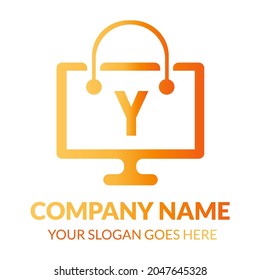 Letter Y Online Shop Logo Design. Shopping Logo. Online Store Logo. App Shopping Logo