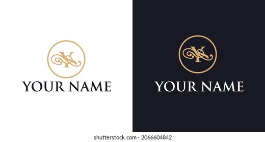 Letter Y ornament luxury logo design