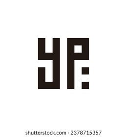 Letter y, p and F square geometric symbol simple logo vector