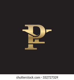 letter Y and P monogram golden logo