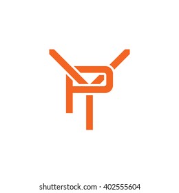 letter Y and P monogram logo orange