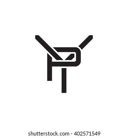 letter Y and P monogram logo black