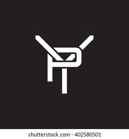 letter Y and P monogram logo white black background