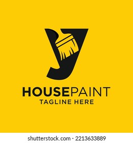 Letter Y Paint Brush Logo Design Template Inspiration, Vector Illustration.