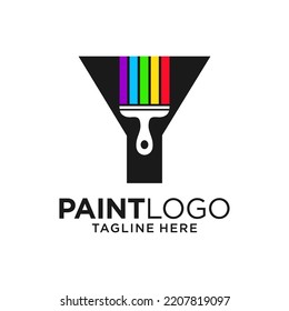 Letter Y Paint Logo Design Template Inspiration, Vektorgrafik.