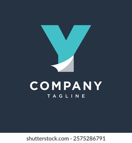 Letter Y Paper Logo Icon vector