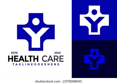 Letter Y People Health care Logo design vector symbol icon illustration
