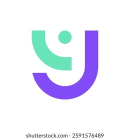 Letter Y people minimal modern colorful logo design