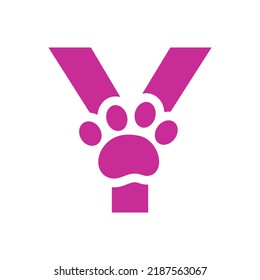 Letter Y Pet Care Logo, Dog Logo Design Vector Sign and Symbol Template