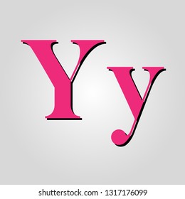 letter Y pink