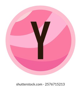 Letter Y in a Pink Candy Bubble Style - Creative Valentine Element for Love Graphics