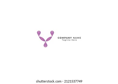  Letter Y pink color creative and simple dot fashion design Modern business logo