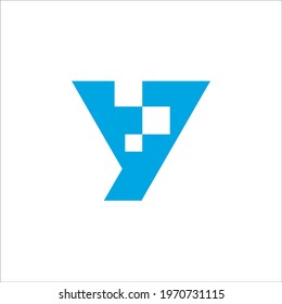 letter Y pixel logo design vector sign