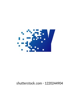 Letter Y Pixel Logo, Fast Moving Y Logo
