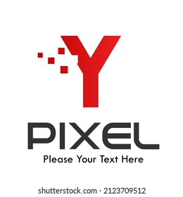Letter y pixel logo template illustration. suitable for Business logo, App Industry, App icon, etc. Easy to edit, change size, color and text.
