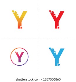 Letter Y Pixel Logo Vector