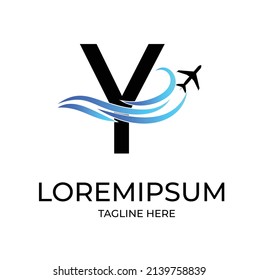 letter  Y plane flight logo