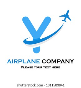Letra y con el logotipo del vector de plano. Adecuado para viajes, transporte, agencia, marca, empresa, etc